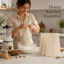 1/4/5pcs Multi-Size Cheesecloth, Reusable, 100% Natural Color Fabric, Ultra-Fine Gauze, Cooking Use, Nut Milk Strainer Bag - Multicolor - View 10