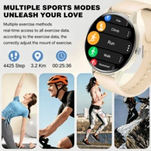 Smartwatch Unisex dengan Layar Bundar HD 1,5 Inci; Mendukung Panggilan Nirkabel, Asisten Suara, dan Berbagai Mode Olahraga; Kompatibel dengan Perangkat iOS dan Android - Hadiah Ideal untuk Teman dan Keluarga. - View 7