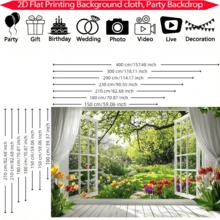 Garden Background, Suitable For White Window Floral Scene Banner, Can Be Used For Weddings, Birthdays And Celebrations. Multi-Purpose Party Decoration, No Electricity Required. - A - View 9