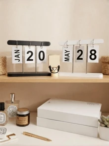 1set-Nordic Minimalist Flip-Type Calendar,Suitable For Living Rooms,Dining Tables,Coffee Tables,Etc,Desk Organizer, Educational School Calendar,Office Accessories,2027 Diary,Desk Accessories,Office Calendar 2027 - Sets - View 3