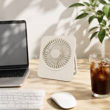 GICOOK Ventilador de escritorio portátil con enchufe USB, diseño plegable ajustable a 180° ultra silencioso, interruptor de control con cable, adecuado para hogar, oficina y viajes, dispositivo de enfriamiento multifuncional, ventilador de enfriamiento ligero - Ventilador de Mesa - Ver 5
