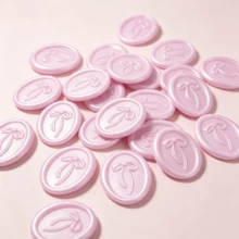 25入/包 心形花環圖案蠟封貼紙，適用於婚禮邀請函、派對邀請函裝飾、禮物包裝、剪貼簿裝飾 - 粉紅色 - 蝴蝶結-粉 - 查看 4
