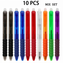 10 Pack Retractable Erasable Gel Pens, Assorted Color Click Pens With Built-In Eraser And Comfort Grip, Smooth Writing Reusable Pens For Students, School, Office, Notes, Journaling And Planning - Multiple Styles - View 2