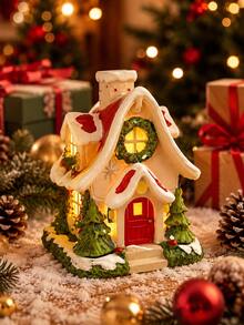This Snow House Decoration Is A Cute Holiday Cottage Tabletop Decor, A Holiday Mini Cottage Ornament, Suitable For Home, Mantel, Desk And Party Decoration. - A - View 1