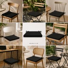 4 Pieces, 40 X 40 Cm Seat Pads For Dining, Kitchen And Patio Chairs Made In Turkei - Black - View 2
