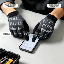 1 Pair Breathable Anti-Slip Touchscreen Work Gloves, Flexible Adjustable Wrist Multifunctional Gloves, Suitable For Mechanical Repair, Gardening, Construction And DIY Projects - Grey - View 5
