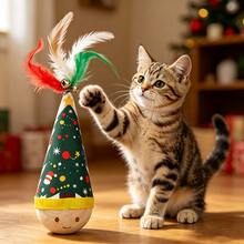 Wobble Cat Toy Self-Entertainment Boredom Buster Energy-Consuming Feather Teaser Wand Cat Toy Ball Pet Supplies - View 3