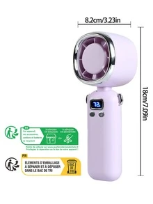 AOYI 便攜式手持風扇 頸掛式小巧可充電折疊扇 1-100段可調風速 3600mAh強風 個人夏季涼感 適合房間、居家、旅行、海灘、運動、徒步、背包旅行、露營 - 彩色 - 查看 12
