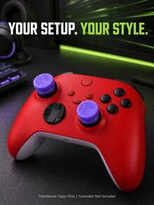 Textured Anti-Slip Joystick Caps, High/Mid Dual Height, Multiple Anti-Slip Pattern Joystick Extender Caps, Compatible With X1box Series X/S And X1box One Controllers, Black/Purple Game Controller Accessories - Multicolor - View 9