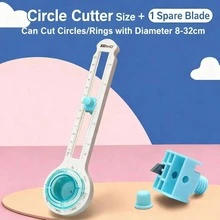 1pc Handmade 360 Degree Circular Cutter, Manual Rotating Cutting Tool, Suitable For Paper Labels, Art Creation And DIY Craft Making - Blue - View 18