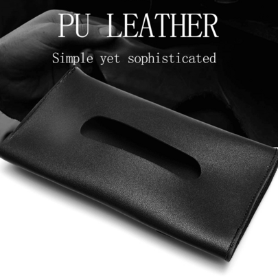Car Leather Hanging Tissue Holder, Minimalist Stitched Design Armrest Back Seat Universal Tissue Storage Bag, Wear-Resistant Dirt-Resistant Car Interior Accessories, Car Tissue Holder, Auto Interior Decor