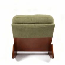 Comfortable Rocking Chair, High-Quality Upholstered Armchair, Solid Wood Frame, Perfect For Various Living Areas, Accent Reading Chair For Bedroom And Living Room - 綠色 - 查看 9