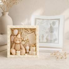 Zhonghui Mold 3D Teddy Bear Birthday Silicone Candle Mold, Cute Bear Gift Box Wax Mold, DIY Aromatherapy Candle Making Material, Handmade Home Decor Gift - Animal - View 5
