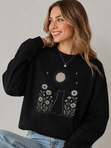 Women Sweatshirts & Hoodies - 黑色 - 查看 4