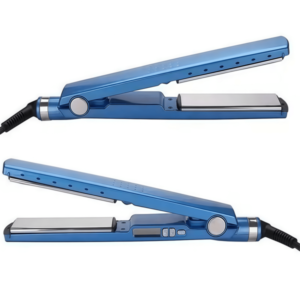 Chapinha Profissional 110V - Prancha Alisadora de Cabelo com Controle Digital, Cerâmica e Design Azul