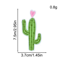 12Pcs Colorful Cactus Embroidered Patches, Cute Potted Plant Applique Patches For Jackets, Jeans, Backpacks, Hats & DIY Clothing Decor - Multiple Styles - View 11