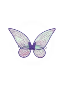 1pc Fairy Wings Transparent Pearlescent Iridescent Elf Wings Holiday Party Performance Back Ornament Princess Angel Wings - A - View 2
