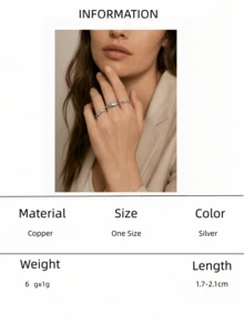 3pcs Gold/Silver Stackable Ring Set For Women Chunky Statements Rings Ajustable Bold Thick Rings Open Dome Ring Minimalist Simple Rings - Multicolor - View 10