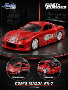 Jada سيارة نموذج معدنية من جادا تويز Fast & Furious Dom's Maz-Da RX-7 بمقياس 1:32، نسخة مرخصة من فيلم سيارة رياضية دوارة، مركبة عرض فاخرة قابلة للجمع لعشاق JDM وهواة السيارات وجامعي نماذج السيارات - متعدد الألوان - مشاهدة 1