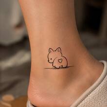 1pc Waterproof Anti-Rub PVC Realistic Puppy Tattoo Sticker, Suitable For Girls And Boys, Beach, Pool, Party, Daily Use - Multicolor - View 1
