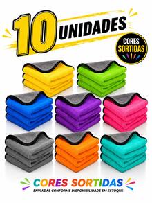Toalha de Microfibra 30x40cm Super Absorvente Dupla Face Pano de Limpeza para Carro Vidros Casa Secagem Detalhamento Automotivo - A - Visão 11