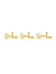 1件 S925 純銀 5/6/8mm 心形平背耳釘 鍍金穿刺耳飾 優雅可疊戴新娘耳飾 適用婚禮派對 - 金色 - 查看 6