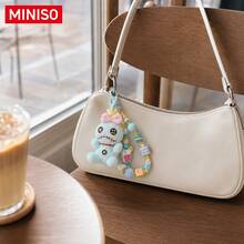 MINISO Stitch Scrump Plush Bag Charm Keychain, Pink Bow And Colorful Beaded Lanyard, Suitable For Handbags, Backpacks, Wallets, Birthday And Christmas Gifts - Scrump Floral Bead Bag Charm - View 2