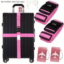 4pcs Buckle Adjustable Luggage Strap For Suitcases Bundling Packing Belt Suitcase Easily Identified Travel Belts Bag Accessories - one-size - View 3