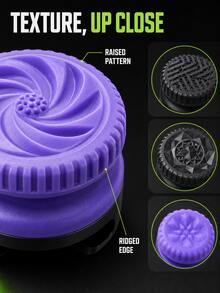 Textured Anti-Slip Joystick Caps, High/Mid Dual Height, Multiple Anti-Slip Pattern Joystick Extender Caps, Compatible With X1box Series X/S And X1box One Controllers, Black/Purple Game Controller Accessories - Multicolor - View 6