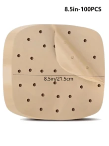 50 Pcs Unbleached Square Perforated Parchment Paper , Square Perforated Parchment,Disposable Air Fryer Paper Liners, Suitable For Air Fryer, Oven, Steamer, Microwave, Baking Tools, Kitchen Small Tools, Home Kitchen Supplies ,Air Fryer Liners ,Squar - View 10