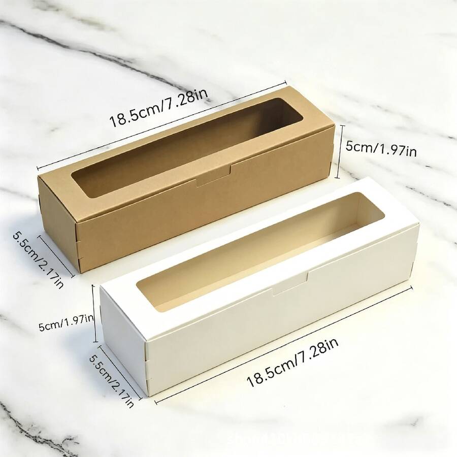 Foldable Paper Box With Transparent Window, Paper Party Gift Box, Rectangular Packaging Box, Flip-Top Display Box, Storage Box, DIY, Party, Birthday, Holiday, Wedding, Jewelry Making Display And Packaging Supplies - as shown - View 1