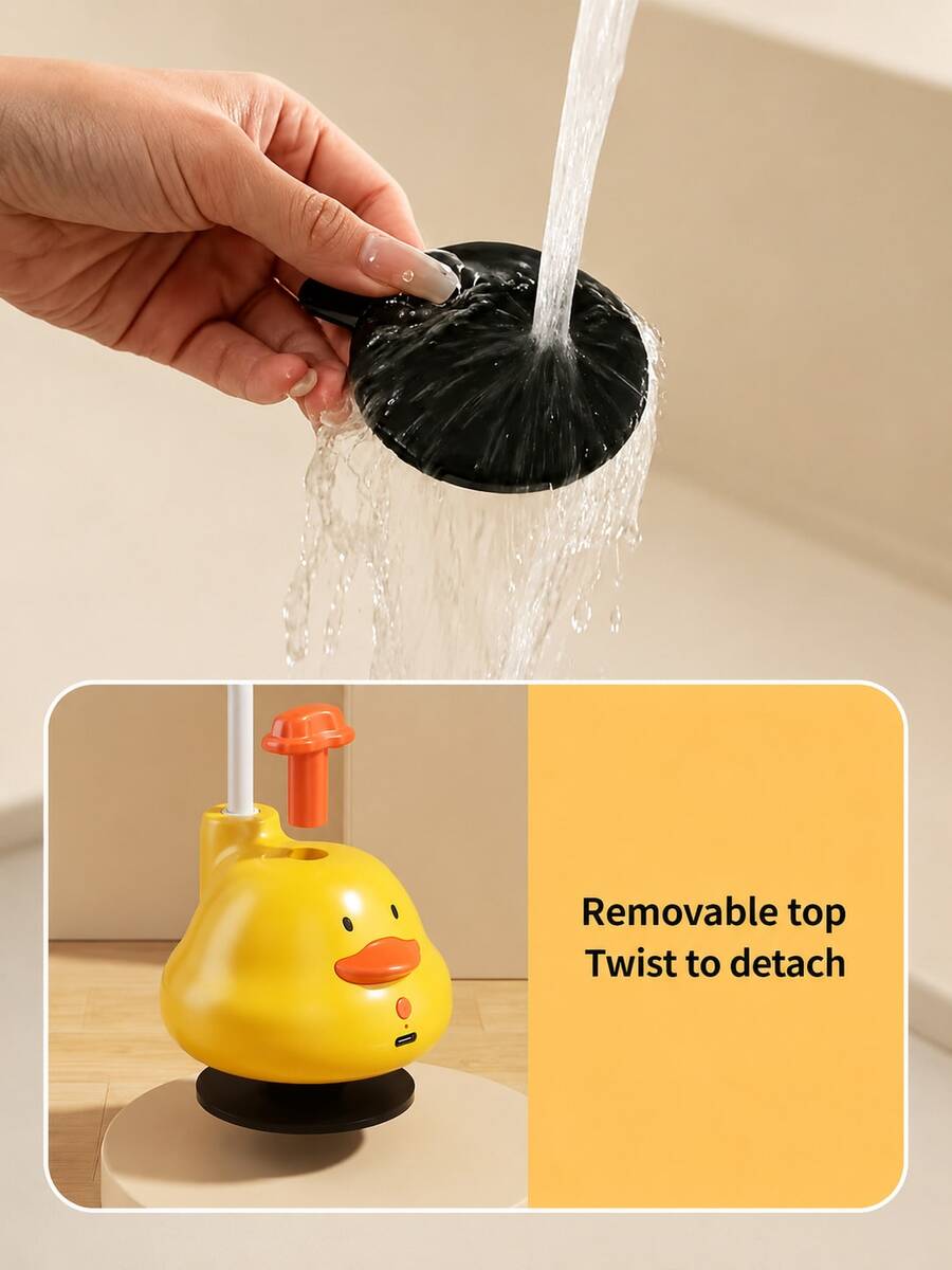Cute Duck Shaped Interactive Cat Teaser Toy Set, Includes Bird-Shaped Cat Teaser Wand And Feather Bell