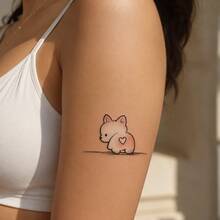 1pc Waterproof Anti-Rub PVC Realistic Puppy Tattoo Sticker, Suitable For Girls And Boys, Beach, Pool, Party, Daily Use - Multicolor - View 2