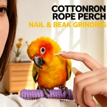 Giá đậu di động cho vẹt, giá đậu vai bằng dây thừng cotton cho Cockatiel, Peony và Sun Conure, đồ chơi mài móng và huấn luyện tương tác - A+B - Xem 4