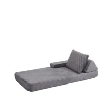 A 211 Cm Corduroy Velvet Sofa, Modern Design, Modular, With Triangular Backrests, Removable Armrests And Elongated Seat Cushions, Suitable For Various Use Scenarios - 灰色 - 查看 9