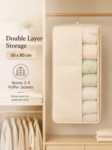 Hanging Compression Storage Bag, Specially Designed For Down Jackets; Wall-Mounted Mesh Storage Bag, Suitable For Coats And Padded Jackets And Other Heavy Clothing; Suitable For Folding Storage Of Suits And Trousers, Saving Closet Space - Multicolor - View 7