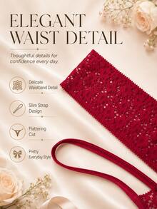 APRSEA 3pcs Women's Lace Thong Panties With Bow Decoration, Random Color - Multicolor - View 4