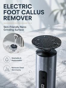 2-In-1 Electric Foot Callus Remover, Aluminum Alloy Body, Brushless Motor 9-Speed Rechargeable Foot And Hand Exfoliator, Replaceable Grinding Heads, Waterproof Type-C Wireless Nail And Foot Care Tool, Suitable For Dead Skin, Calluses And Thick Nails - Multicolor - View 5