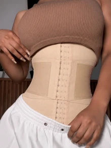 1pc Women's Waist Cincher, High Compression Waist Shaping Belt, Abdominal Shaping Belt, Daily Fitness Waist Belt - Apricot - View 1