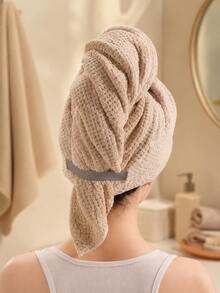 2pcs Custom Embroidered Waffle Weave Hair Drying Turban With 4 Color Options, Personalized Name Embroidered Hair Wrap For Post-Shower Use In Bathroom, Bedroom And Dressing Room, Thoughtful Holiday Gift - Multicolor - View 7
