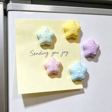 12pcs/6pcs/3pcs Acrylic Dot Star Fridge Magnets - 5-Point Star Refrigerator Magnets For Kitchen & Office, Whiteboard & Home Decor, Colorful Acrylic Decor Set - Random Color - View 3