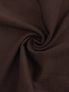 New Solid Color Elastic Waist Slit Hem Fitted Bermuda Shorts Summer - Coffee Brown - View 5