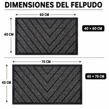 Felpudo Entrada Casa, Alfombrilla Retangular Absorbente con Base de Goma,Atrapa Suciedad y Humedad, para Interior y Exterior, Puerta, Pasillo y Terraza - PVC - roombo GRIS - Ver 5