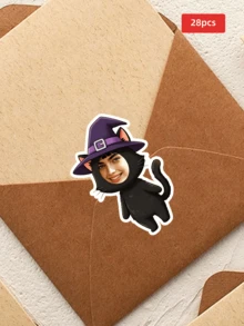 1-54pcs Customizable Halloween Shaped Stickers, Holiday Theme Decorative Stickers, Waterproof PVC Shaped Stickers, Suitable For Home, Window, Gift Packaging, Party Decoration, Atmospheric Decorative Stickers, Suitable For Friends, Family, Party Enthusiasts, Holiday Collectors, Applicable For Halloween Party, Theme Party, Costume Party - Multicolor - View 56