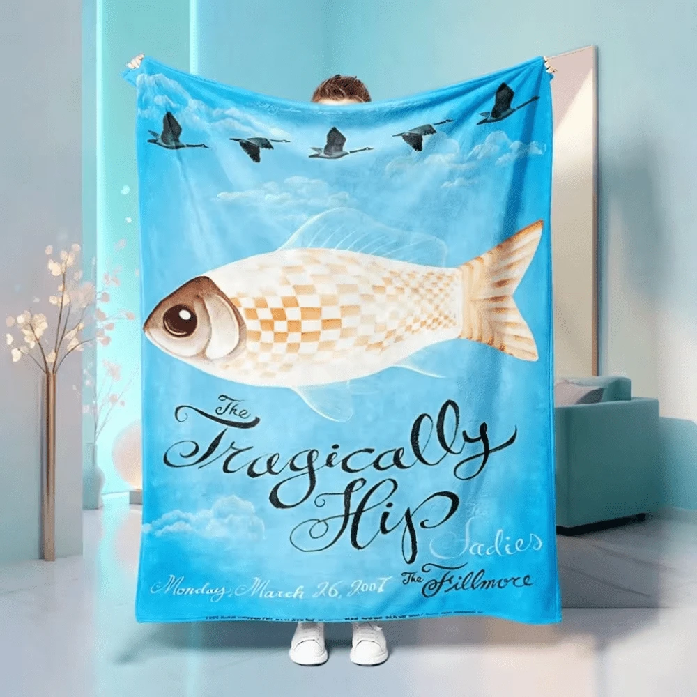 1pc, 230GSM High-Definition Flannel Blanket With A Rock Band Theme ...