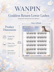 WANPIN WAN PIN Goddess Return 9-13mm C Curl Cluster False Eyelashes, Lightweight Natural Style, 3D Layered Cartoon Eye Makeup Effect, Soft Curved Lash Stem, Comfortable Wear - C - View 8