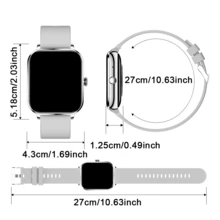 1pc Men's & Women's Smart Watch, 1.83" Full Screen Touch, 300mAh Long Battery Life, Call/Answer Calls, Pedometer, Calorie, Sports Tracking, Alarm, Call & Message Notifications; Multi-Function Sports Smart Watch, Compatible With Android And IOS Systems - Multicolor - View 9