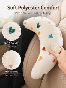 Cute Sweet Style Neck & Shoulder & Chin Support Neck Pillow, Sleep-Aid Car Seatbelt Travel Pillow, Suitable For Road Trips, Highway Driving, Daily Commuting, All-Season Use, Car Interior Rest Accessory - Multiple Styles - View 6