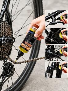 100ml Bicycle Lubricating Oil, Mountain & Road Bike Chain Lube, Bike Maintenance Oil, Suspension Fork Anti-Rust Anti-Dust Oil - Yellow - View 3