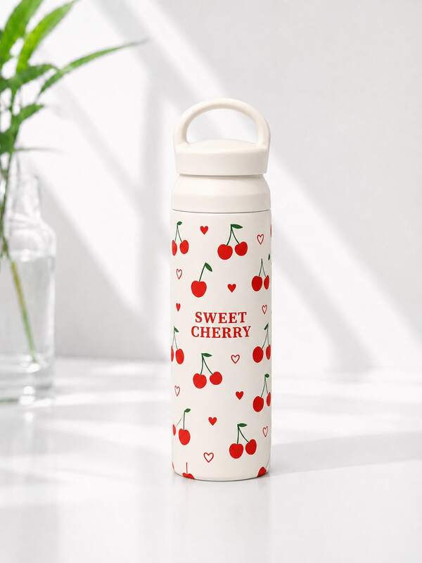 1pc Colorful Floral Dopamine Color Insulated Tumbler With Handle, Minimalist Fashionable Personalized Cup For Men And Women, Stainless Steel Double-Wall Vacuum Insulated Water Bottle, Suitable For Hot And Cold Beverages With Excellent Temperature Retention, Ideal For Home, Office, Outdoor Activities, Camping, And Perfect Gift For Christmas, Thanksgiving, Graduation, Mother's Day, Father's Day